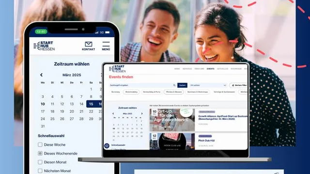 Neue Funktionen im Event-Bereich der StartHub Hessen-Webseite verfügbar.