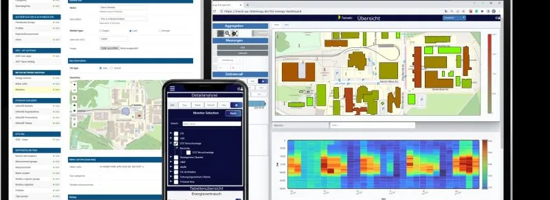 Bild des Produkts von Twinetic. Die Plattform Plattform bietet intuitive und interaktive Datenvisualisierung von Energiedaten und CO2 Emissionen.