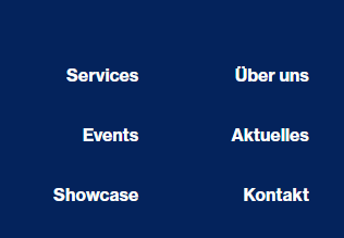 Darstellung der Schnelleinstiegs im Footer-Bereich